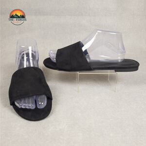 NWOB J Crew Factory One Strap Slide Sandals Black BG566 Women’s Size 10